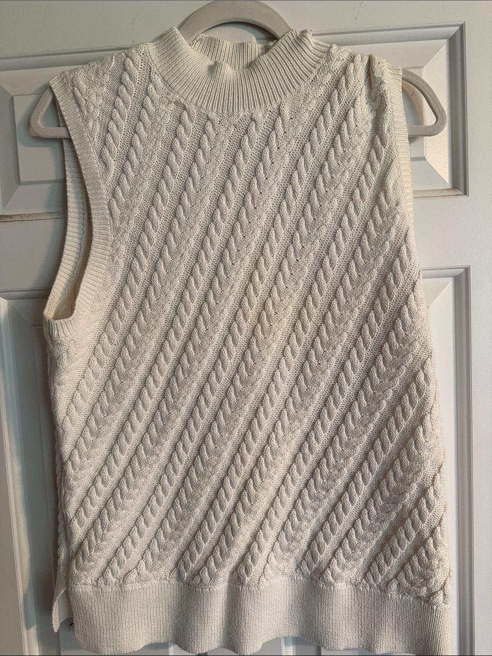 Talbots Cream Cable Knit Sweater Vest